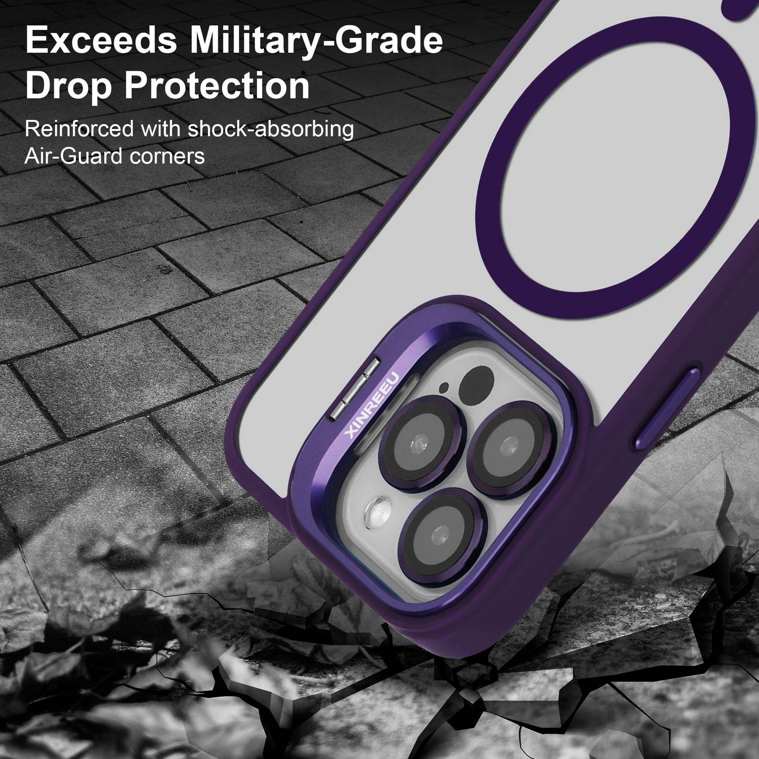 Cadorabo Hülle für Apple iPhone 15 PRO MAX in Violett kompatibel mit MagSafe Standfunktion inkl. Kameralinsen Schutz-3