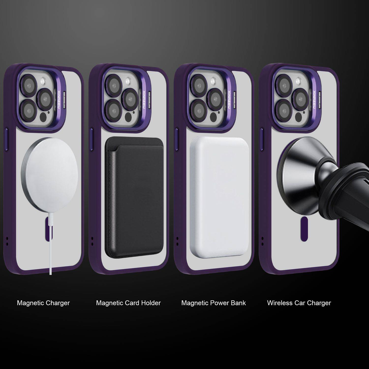 Cadorabo Hülle für Apple iPhone 15 PRO MAX in Violett kompatibel mit MagSafe Standfunktion inkl. Kameralinsen Schutz-4