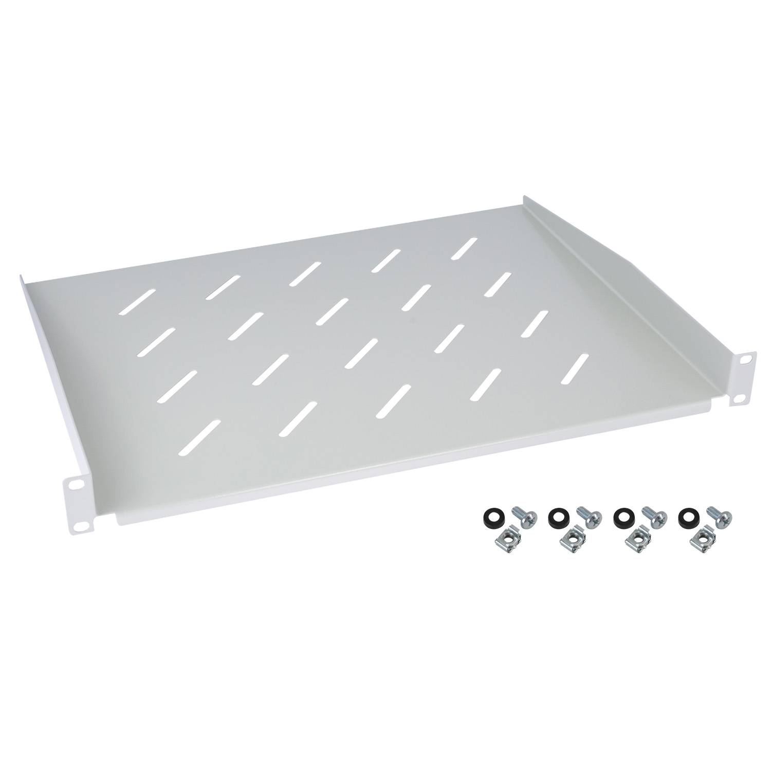 HMF 65499 Fachboden für Serverschrank | 19 Zoll | 1 HE | 350 mm Einbautiefe | Lichtgrau-0