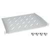 HMF 65499 Fachboden für Serverschrank | 19 Zoll | 1 HE | 400 mm Einbautiefe | Lichtgrau