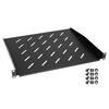 HMF 65499 Fachboden für Serverschrank | 19 Zoll | 1 HE | 400 mm Einbautiefe | Schwarz