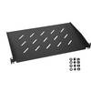 HMF 65499 Fachboden für Serverschrank | 19 Zoll | 1 HE | 300 mm Einbautiefe | Schwarz