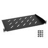 HMF 65499 Fachboden für Serverschrank | 19 Zoll | 1 HE | 250 mm Einbautiefe | Schwarz