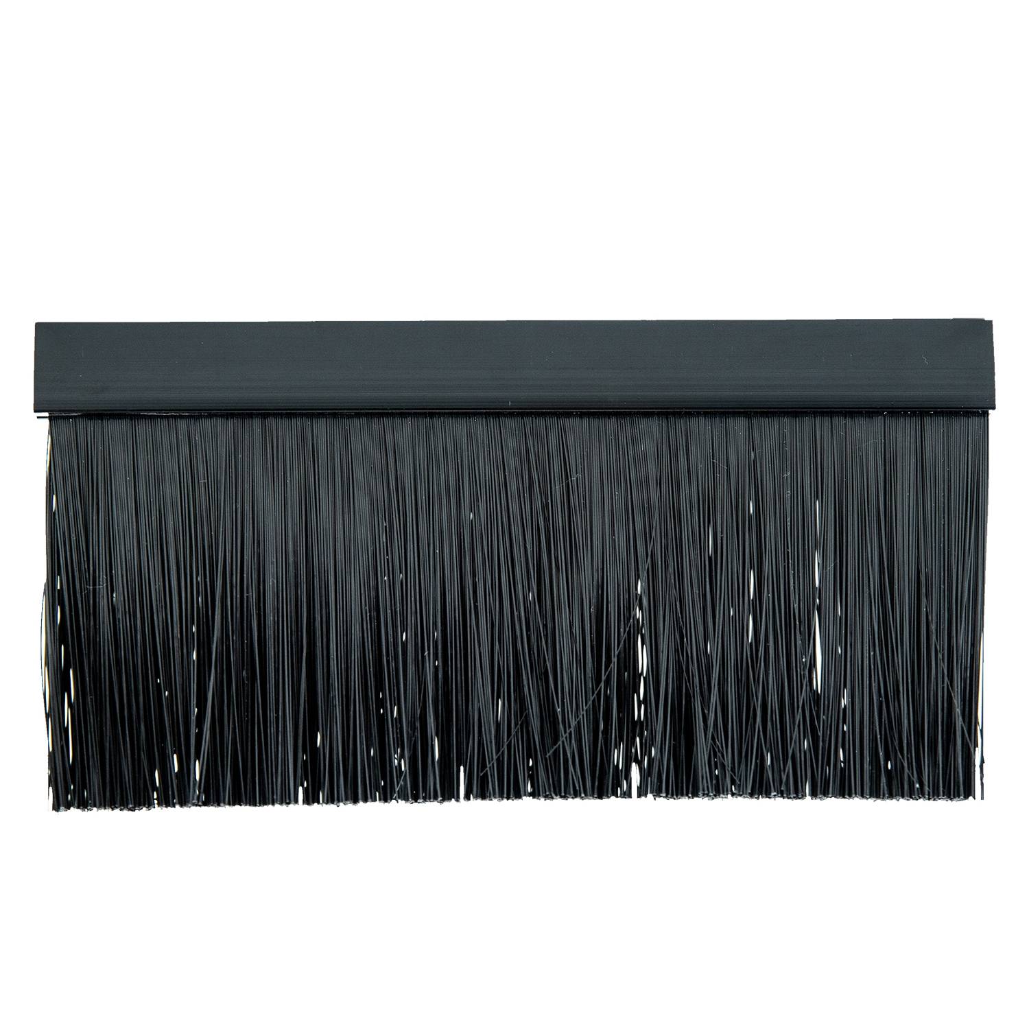HMF 65429-02 Bürstenleiste für Kabeldurchführung für 19 Zoll Serverschrank, außen, schwarz