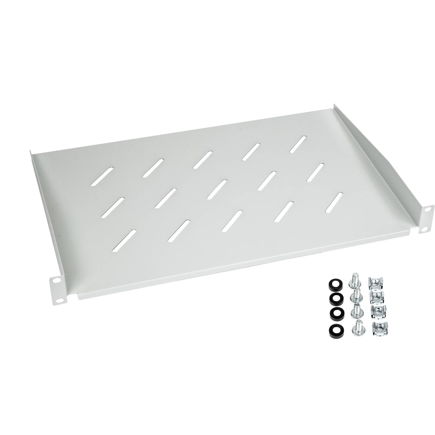 HMF 65499 Fachboden für Serverschrank | 19 Zoll | 1 HE | 300 mm Einbautiefe | Lichtgrau-0