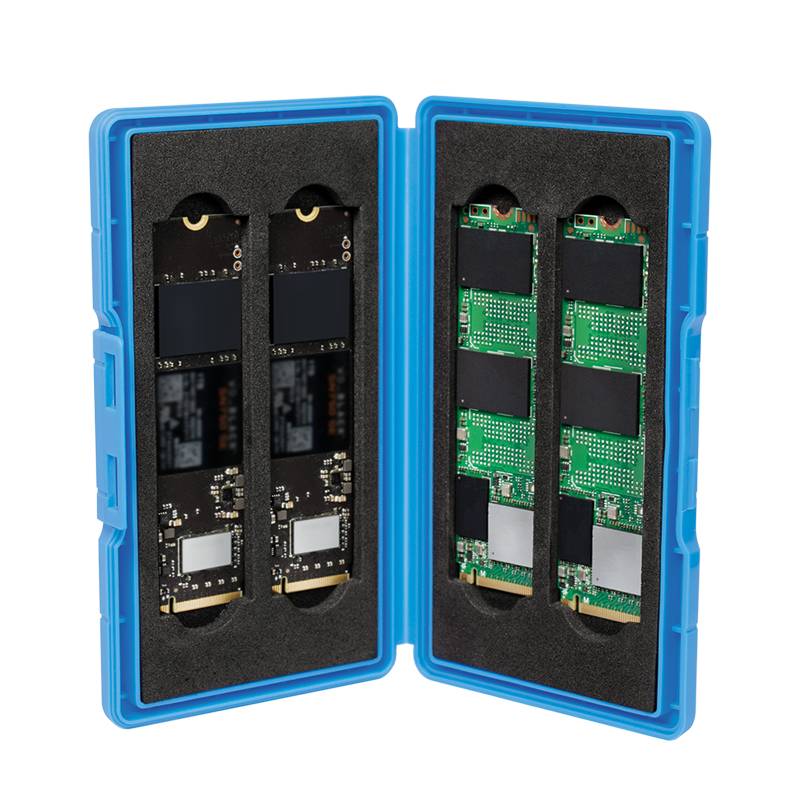 M.2 NGFF/NVME protection box for 4 SSD, blue Festplatten Zubehör-2