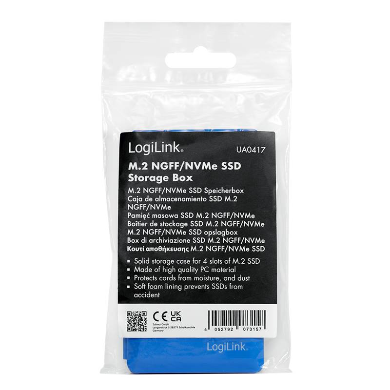 M.2 NGFF/NVME protection box for 4 SSD, blue Festplatten Zubehör-4