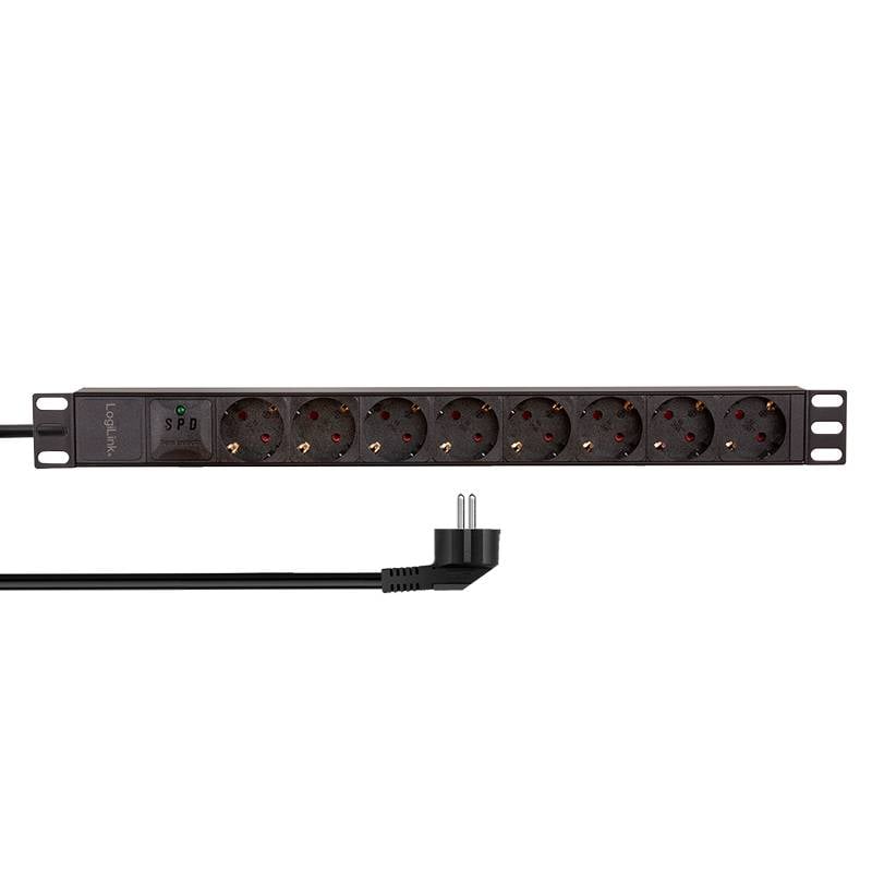 LogiLink Professional 19" Steckdosenleiste 8-fach, mit Überspannungsschutz-0