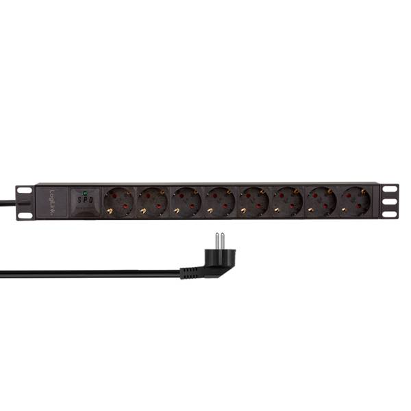 LogiLink Professional 19" Steckdosenleiste 8-fach, mit Überspannungsschutz