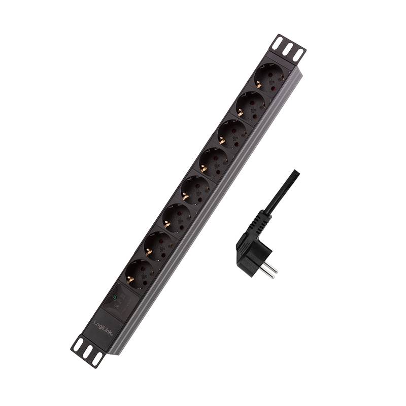 LogiLink Professional 19" Steckdosenleiste 8-fach, mit Überspannungsschutz-1