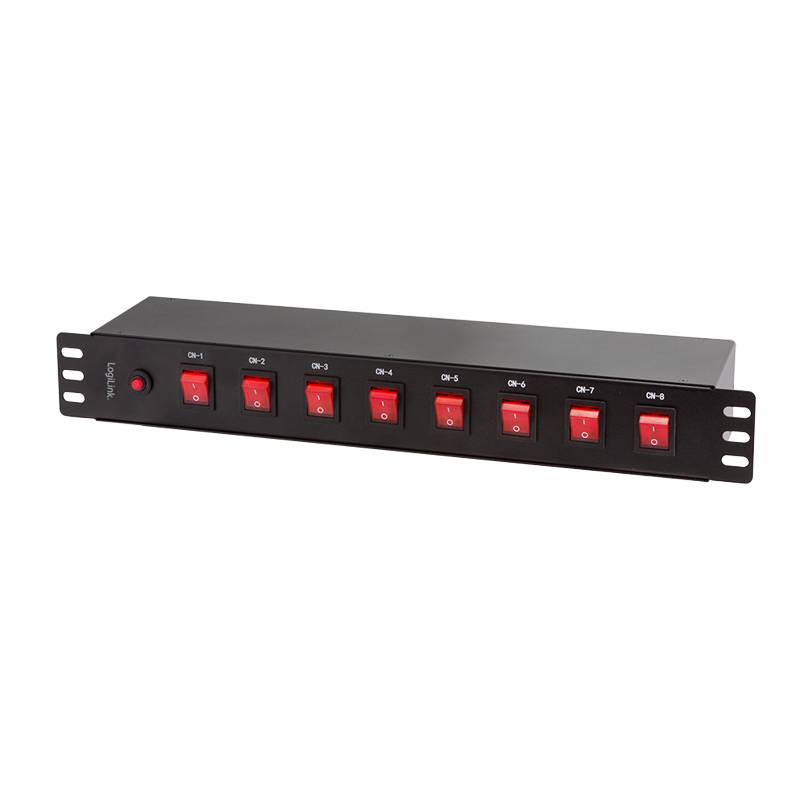 LogiLink Professional 19" Steckdosenleiste 8-fach, jede Steckdose einzeln schaltbar-1