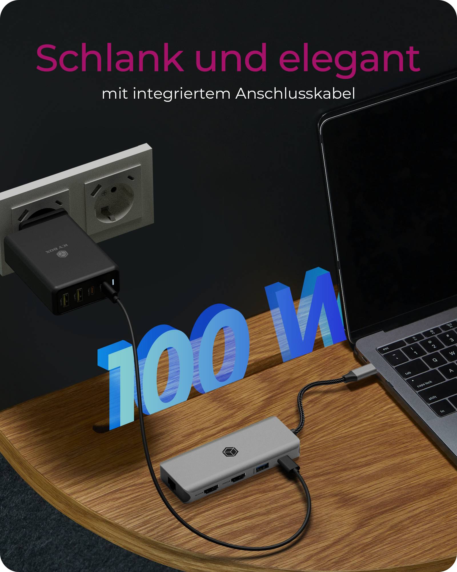 IB-DK4012-CPD, 9 in 1 USB Type-C® Notebook DockingStation, 2x HDMI-2