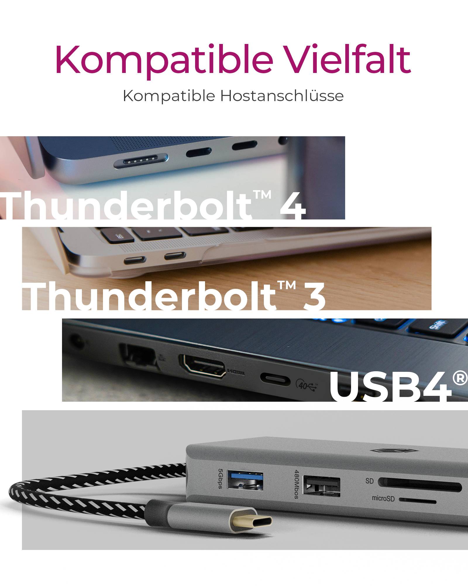 IB-DK4012-CPD, 9 in 1 USB Type-C® Notebook DockingStation, 2x HDMI-4