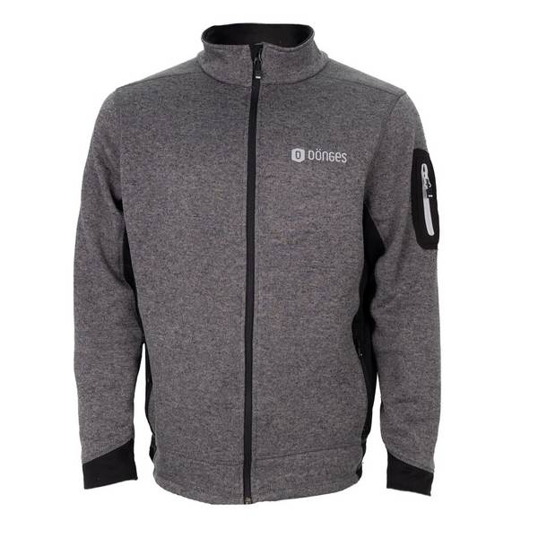 Dönges Strickfleecejacke, anthrazit, Herren, Größe S, XXXL