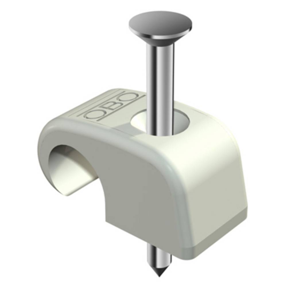 OBO Haftclip mit Nagel, reinweiß, 2 x 25 mm, für Kabel-Ø 4-7 mm-0