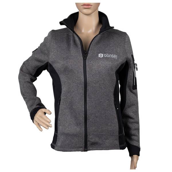 Dönges Strickfleecejacke "Marieke" anthrazit, GR.S, 3 x Logo, M