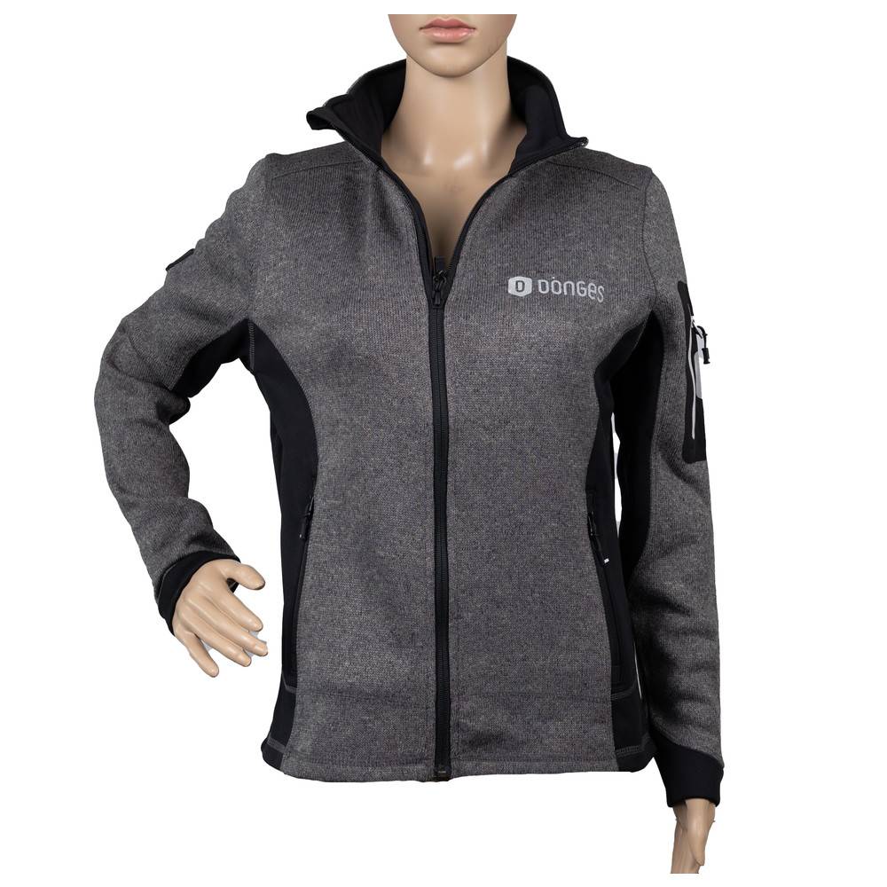 Dönges Strickfleecejacke "Marieke" anthrazit, GR.S, 3 x Logo, M-0