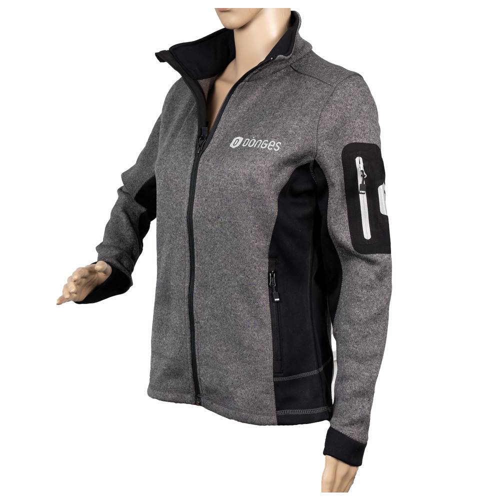 Dönges Strickfleecejacke "Marieke" anthrazit, GR.S, 3 x Logo, M-1