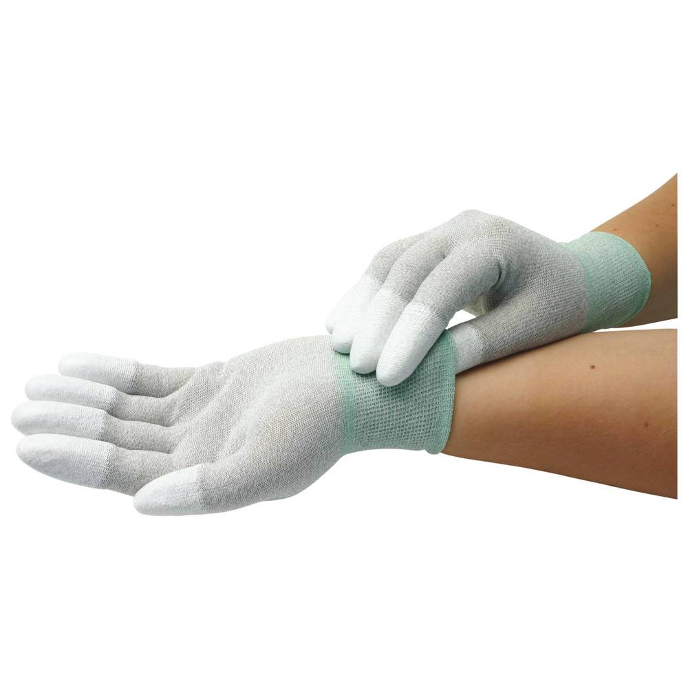 WETEC Handschuhe, PU-beschichtete Fingerkuppen, ESD, M, Kuperfaden-0