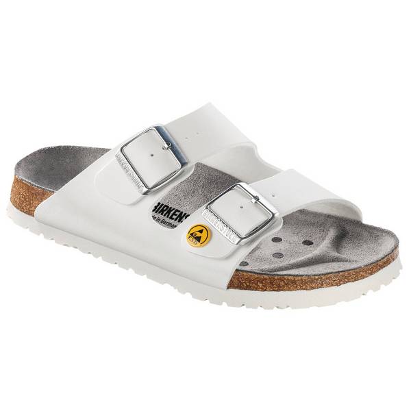 Birkenstock ESD-Sandale Arizona, Größe 45, weiß, normal