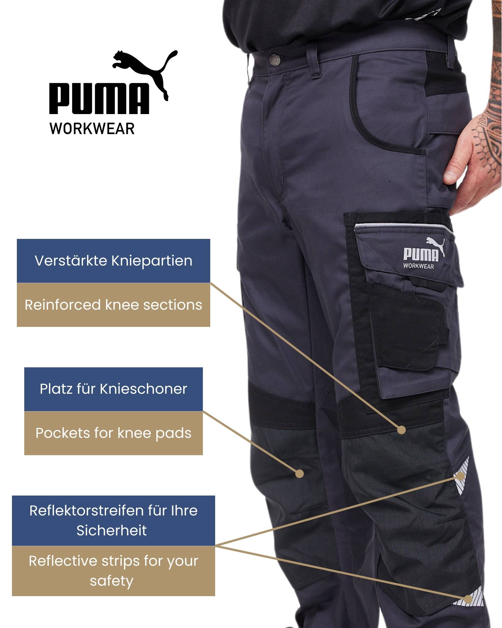 PUMA WORKWEAR PRECISION X Bundhose Anthrazit/Schwarz 46-2