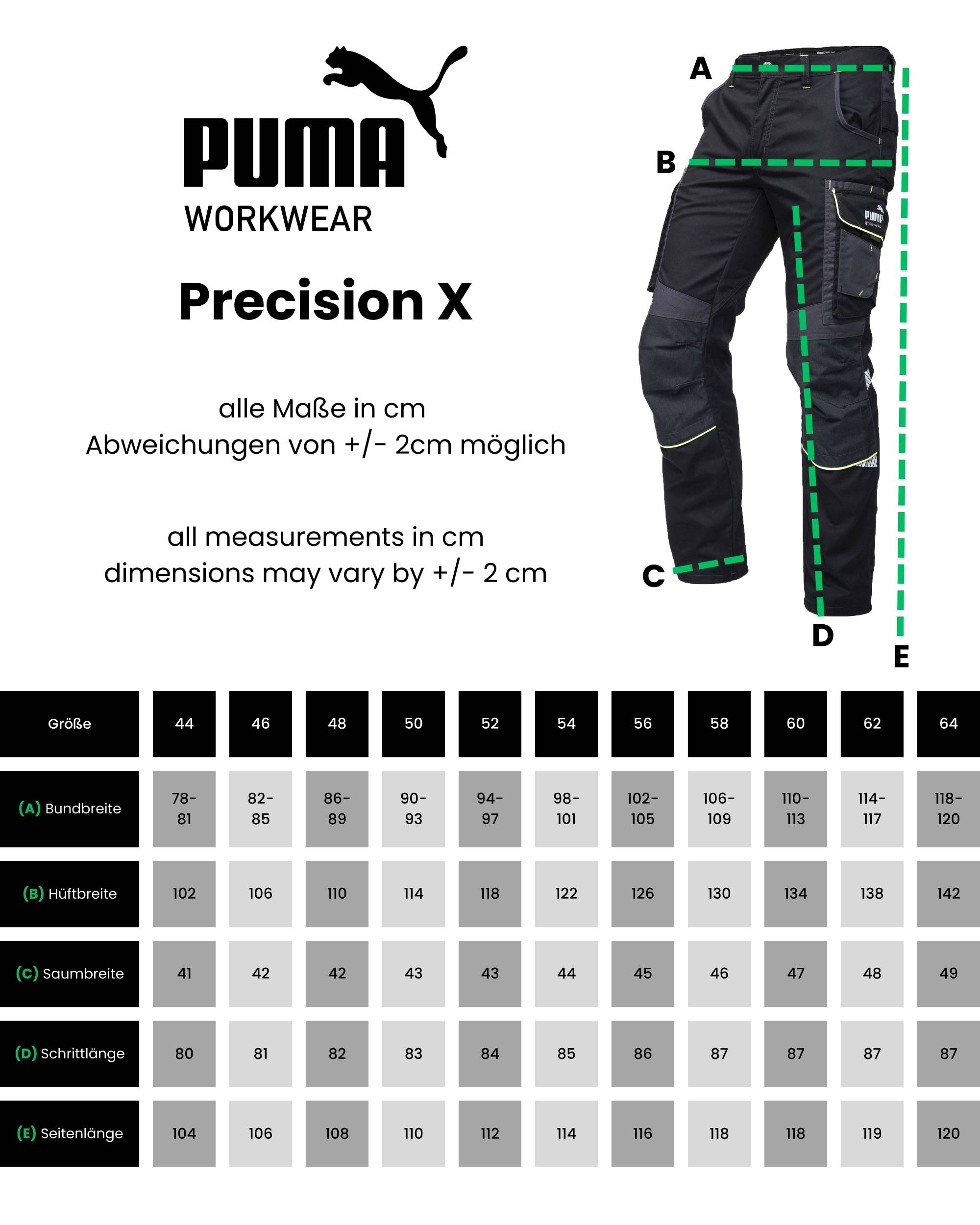 PUMA WORKWEAR PRECISION X Bundhose Anthrazit/Schwarz 46-3