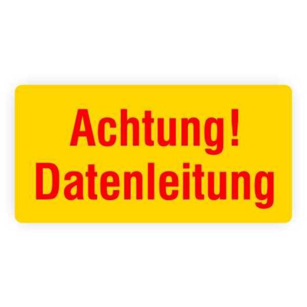 Warnaufkleber Achtung! Datenleitung, Folie selbstklebend, 52 x 26 mm, 7 St./ Bogen