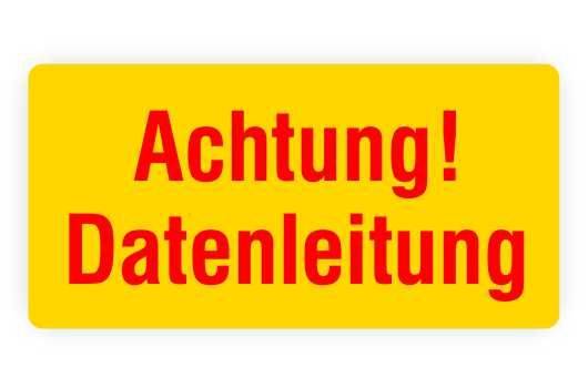 Warnaufkleber, Achtung! Datenleitung, Folie selbstklebend, 37 x 18 mm, 10 St./ Bogen-0