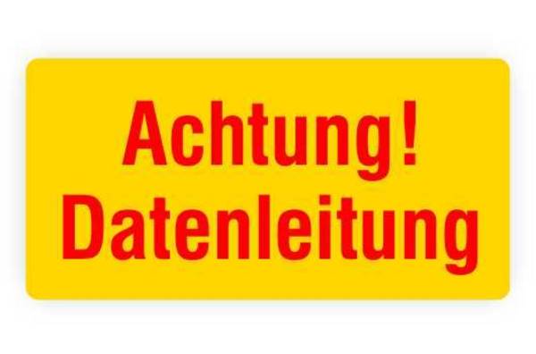 Warnaufkleber, Achtung! Datenleitung, Folie selbstklebend, 37 x 18 mm, 10 St./ Bogen