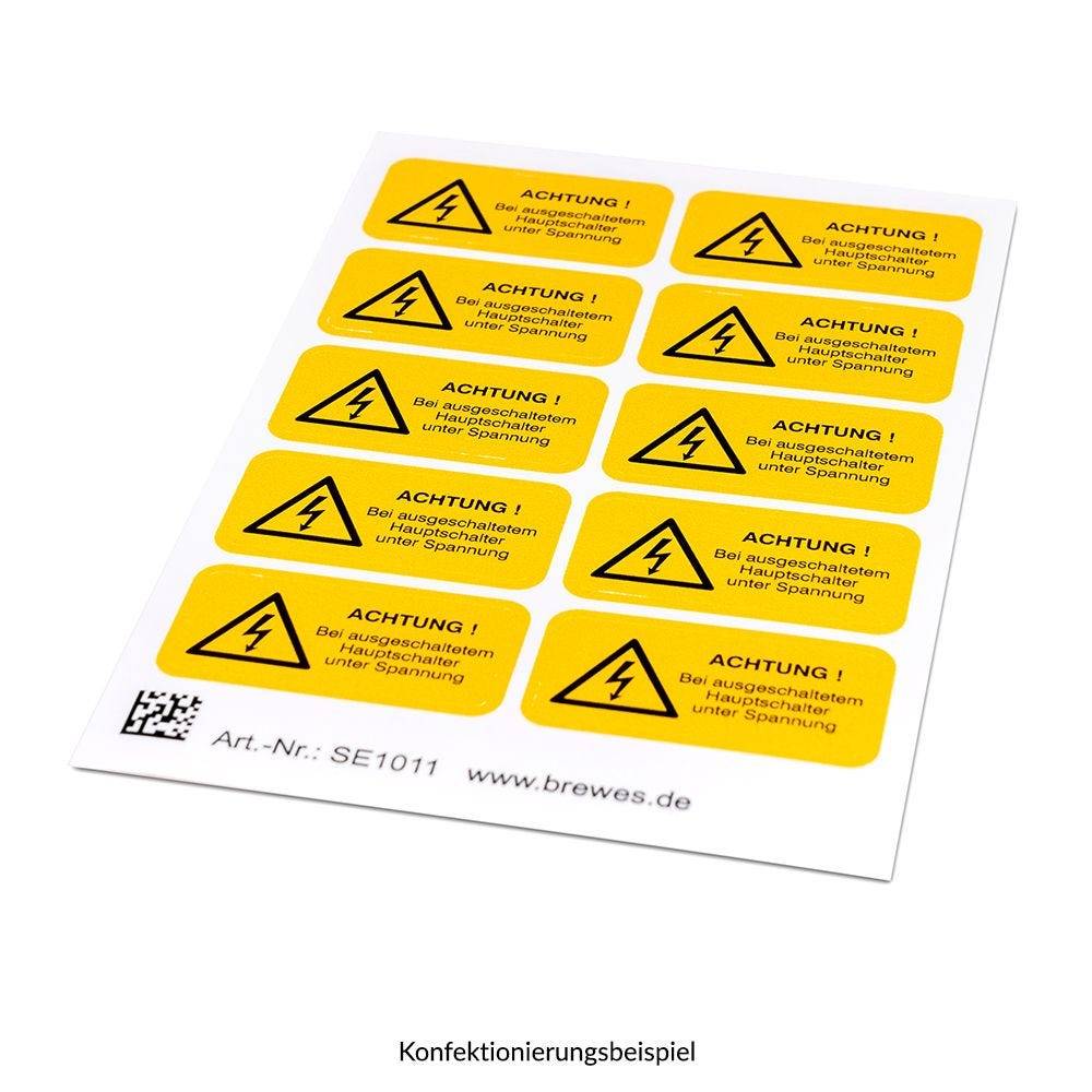 Warnaufkleber, Achtung! Datenleitung, Folie selbstklebend, 37 x 18 mm, 10 St./ Bogen-1
