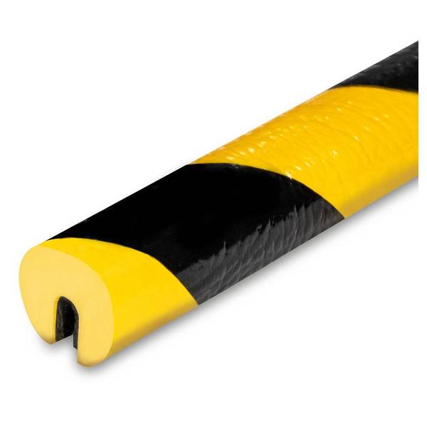 Knuffi® Warn- und Schutzprofil, Kantenschutz Typ O, zum Aufstecken, gelb/schwarz, 5 m