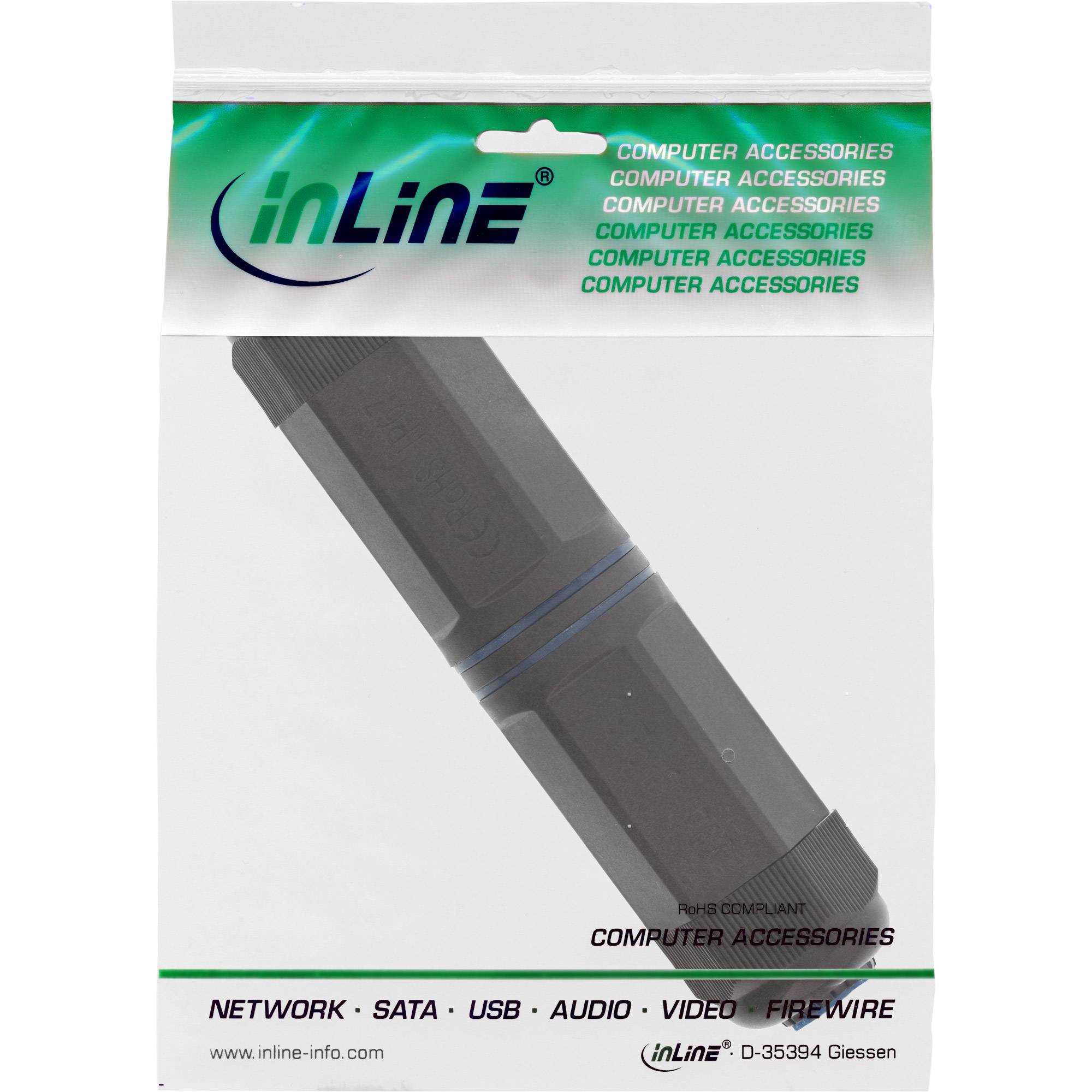 InLine® Patchkabelkupplung Cat.6, wasserdicht IP67, 2x RJ45 Buchse, geschirmt-4