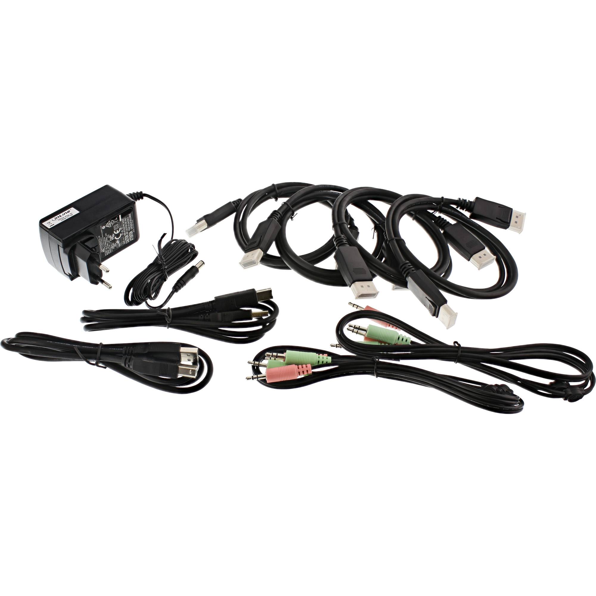 InLine® KVM Desktop Switch, 2x, Dual-Monitor DisplayPort 1.2, 4K, USB 2.0, Audio-2