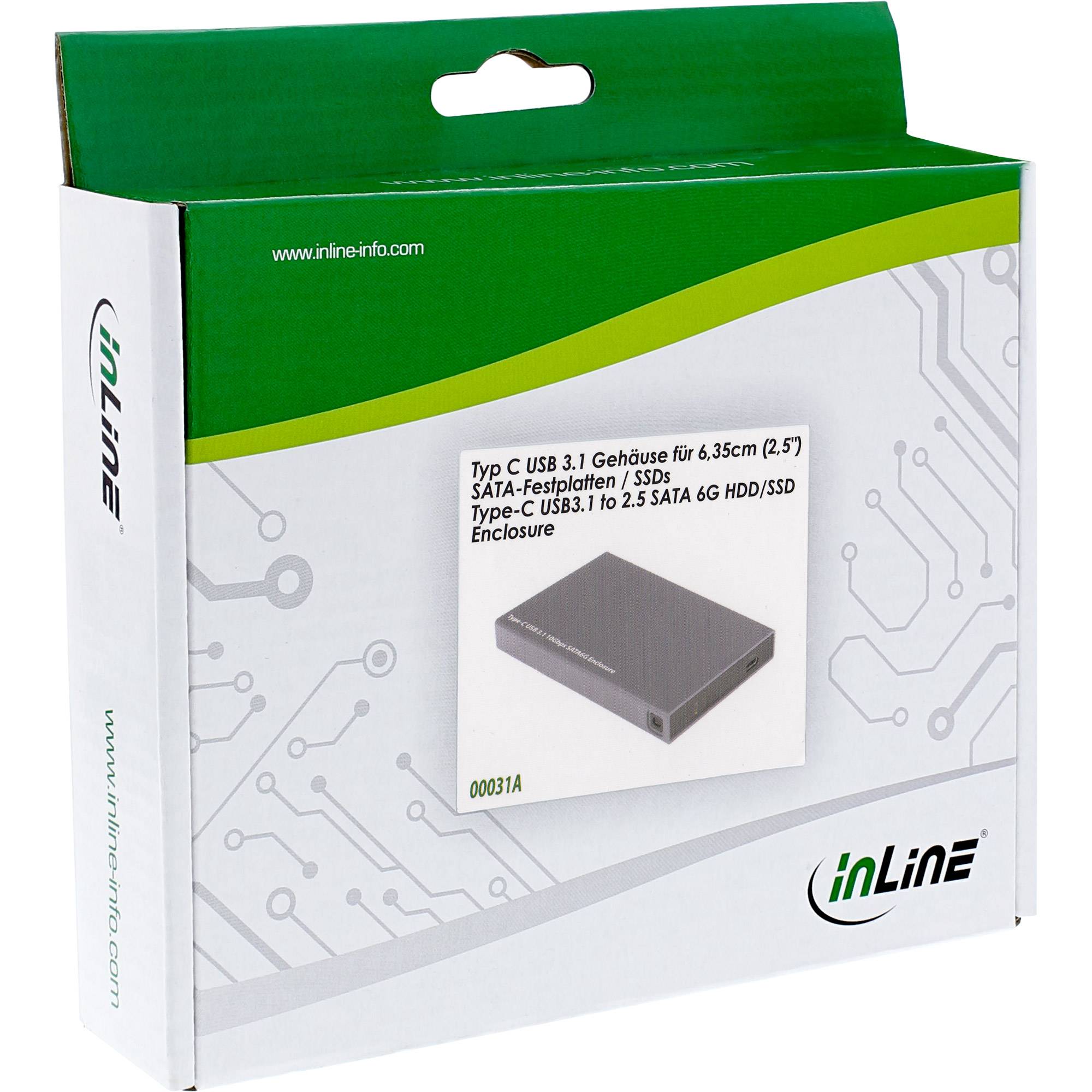 InLine® USB 3.1 Gehäuse für 6,35cm (2,5") 6G SATA-Festplatte / SSD, USB-C Buchse-2