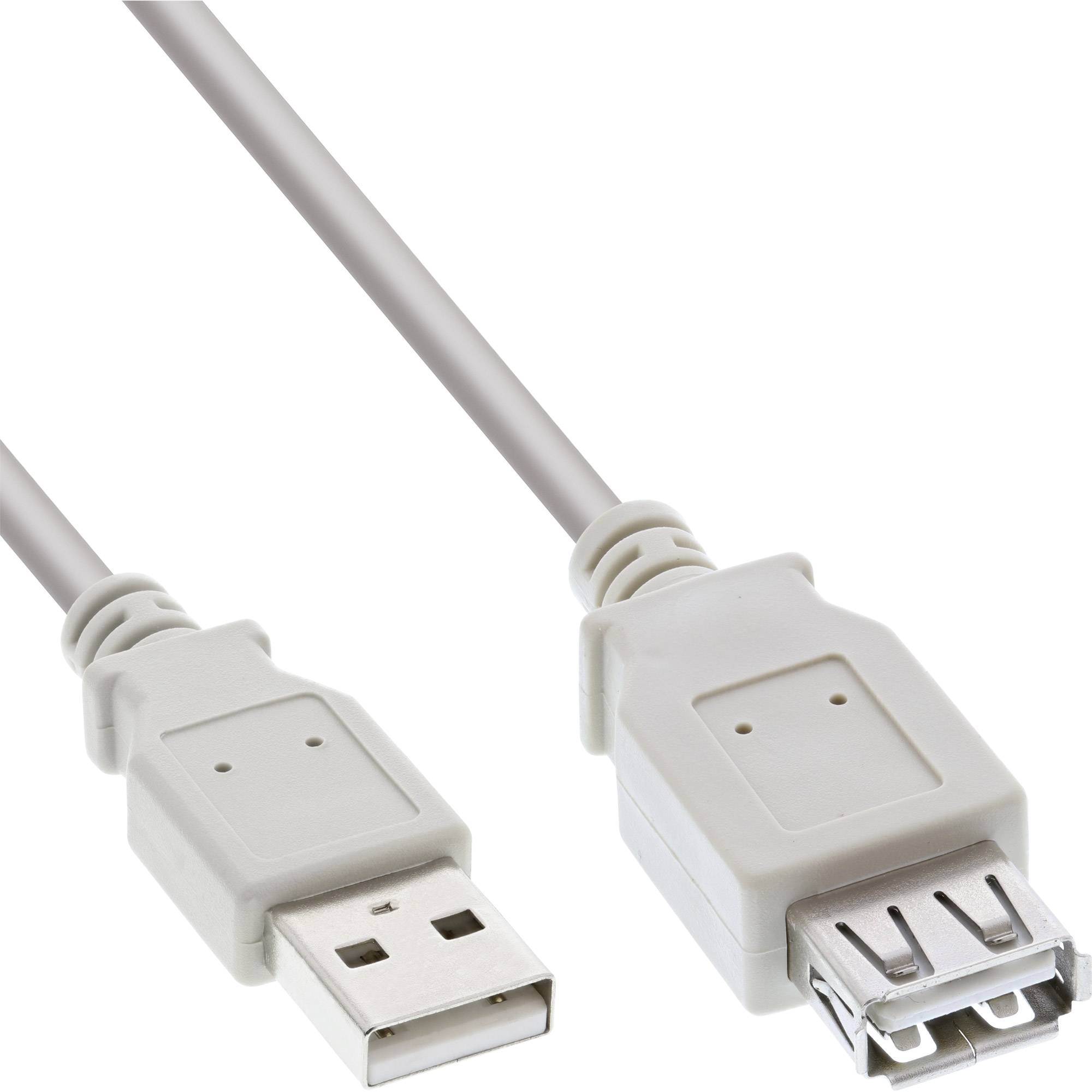 InLine® USB 2.0 Verlängerung, Stecker / Buchse, Typ A, beige, 5m-0