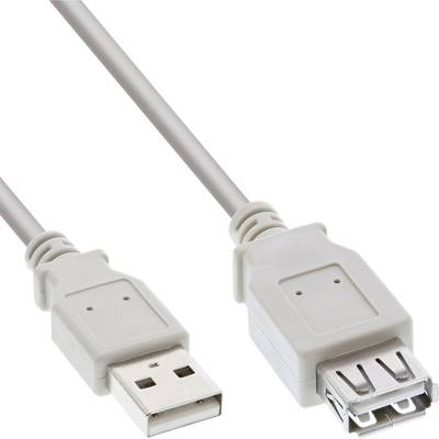 InLine® USB 2.0 Verlängerung, Stecker / Buchse, Typ A, beige, 5m-0