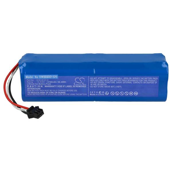 vhbw Akku kompatibel mit Viomi S9 | D800 Saugroboter (6700 mAh, 14,4 V, Li-Ion)