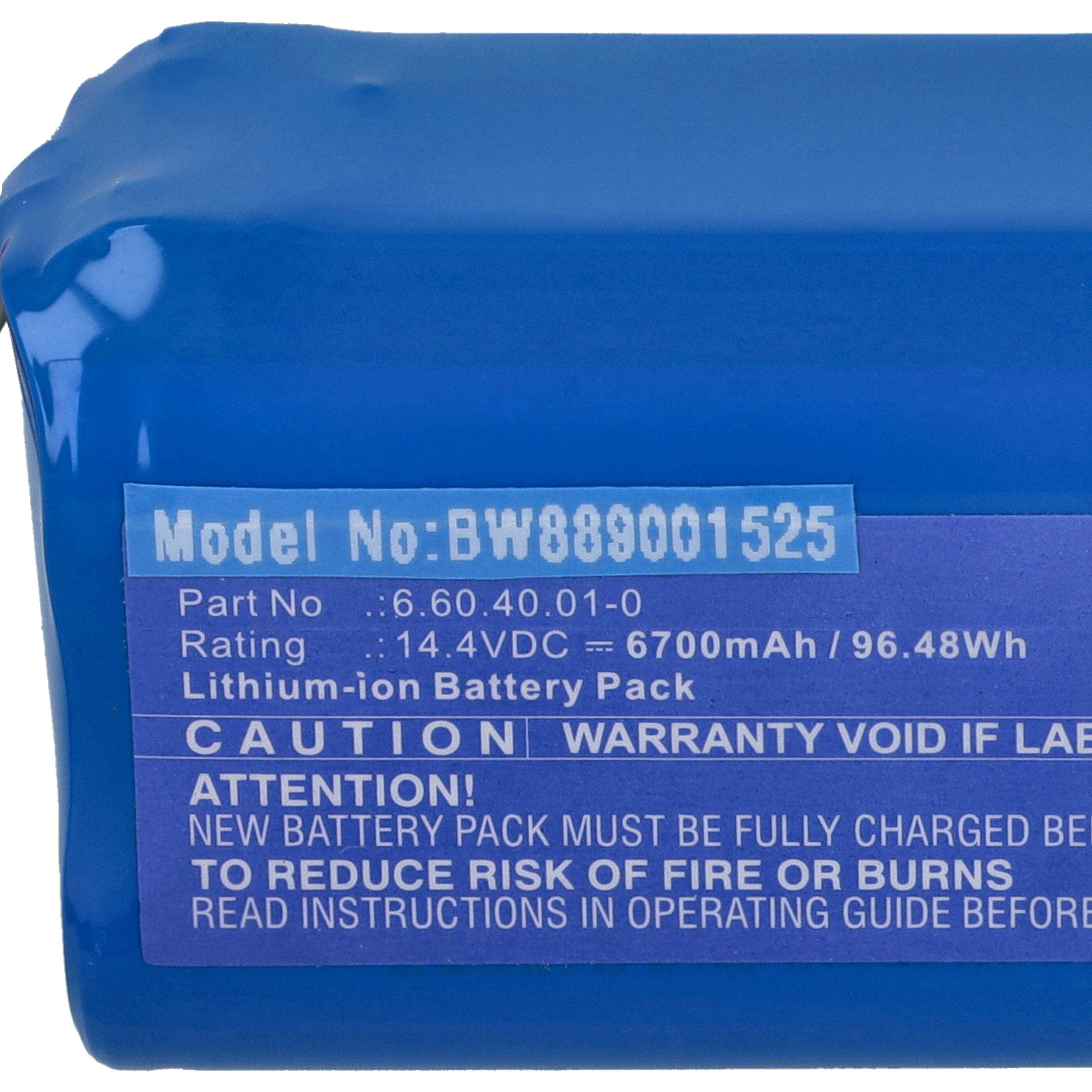 vhbw Akku kompatibel mit Viomi S9 | D800 Saugroboter (6700 mAh, 14,4 V, Li-Ion)-4