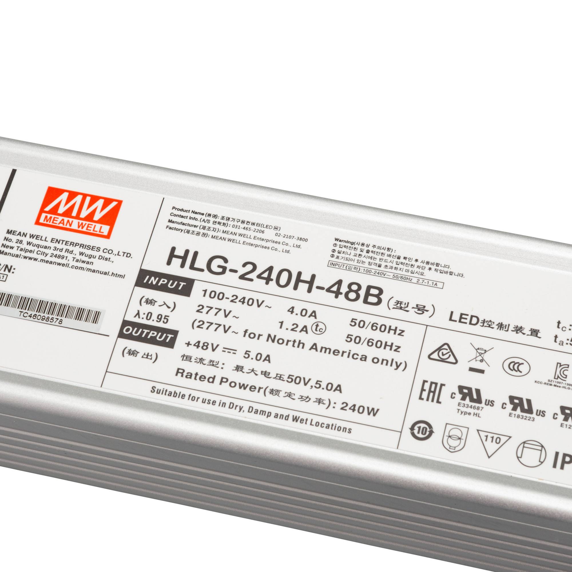 Mean Well HLG-240H Alu-SNT SNT IP67 240W 48V/5A CV+CC dimmbar-1