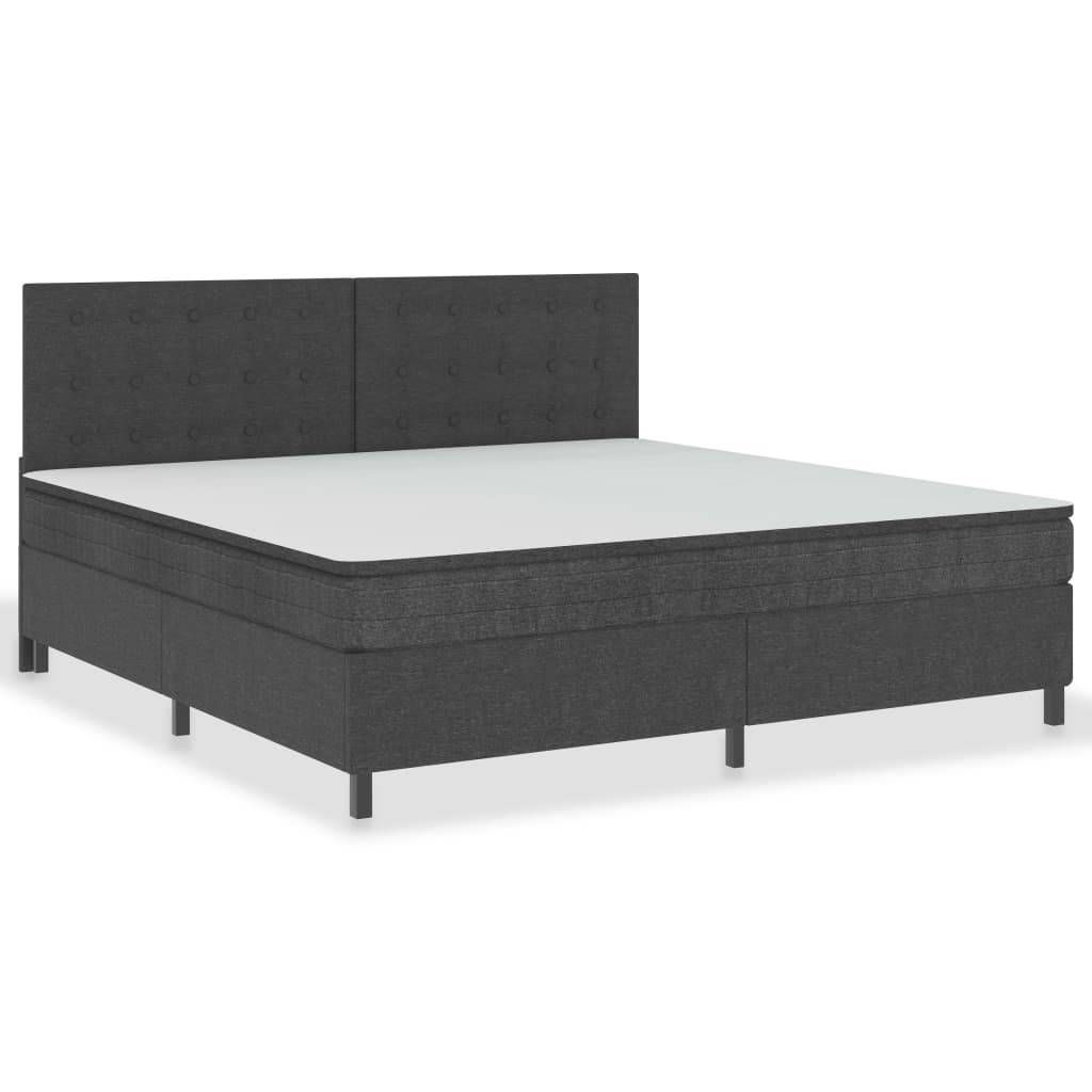 vidaXL Boxspringbett Dunkelgrau Stoff 200x200 cm-0