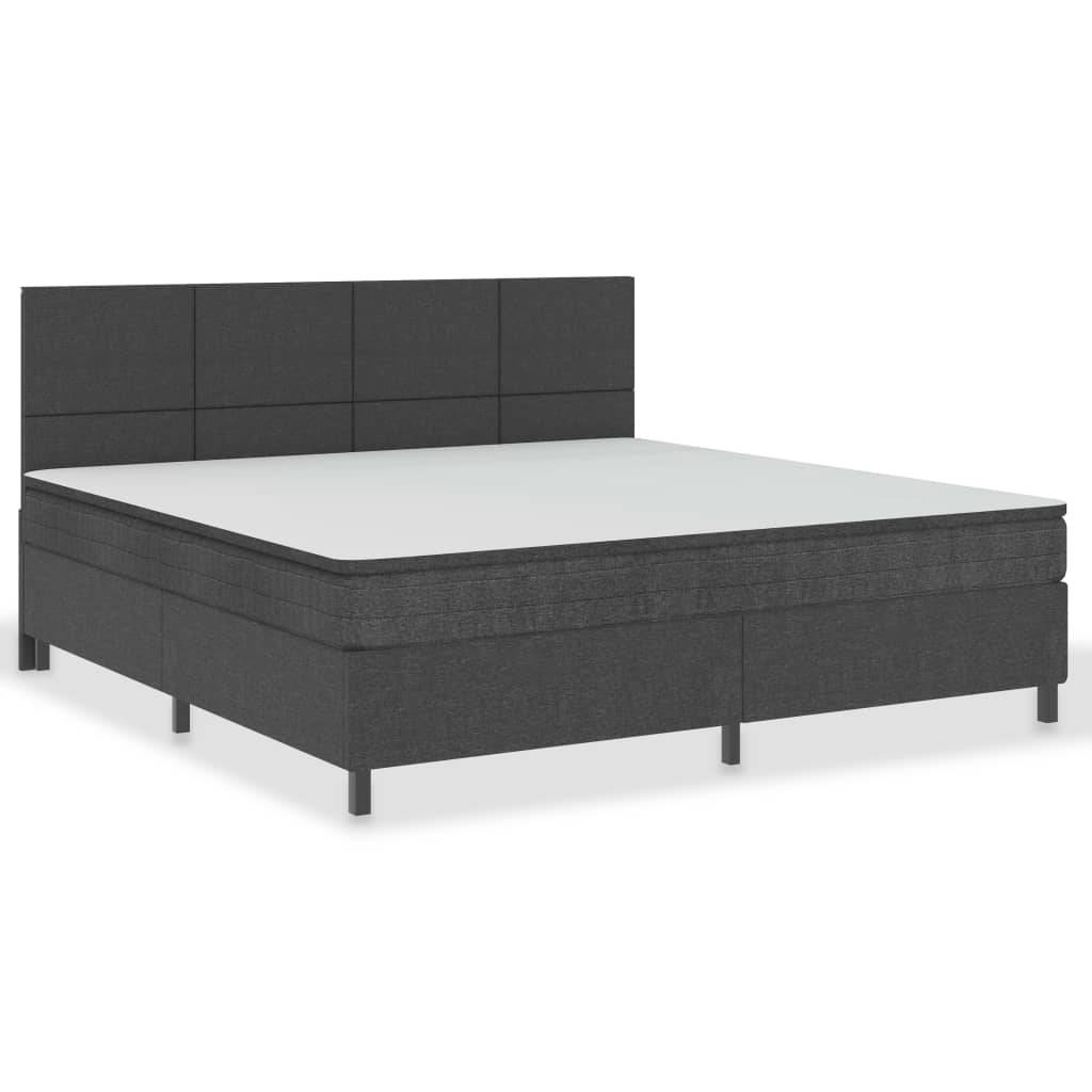 Boxspringbett Dunkelgrau Stoff 200x200 cm-0
