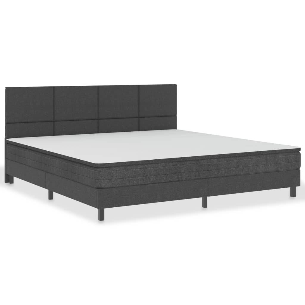 Boxspringbett Dunkelgrau Stoff 200x200 cm-0