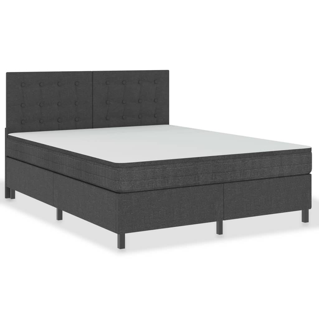 Boxspringbett Dunkelgrau Stoff 180x200 cm-0