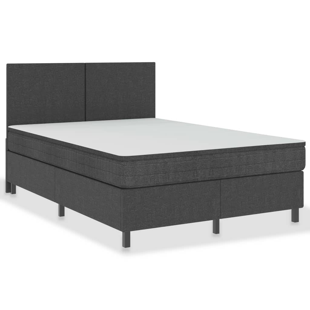 vidaXL Boxspringbett Dunkelgrau Stoff 180x200 cm-0