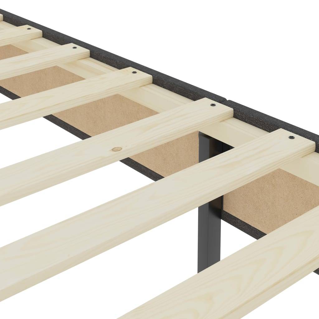 vidaXL Boxspringbett Dunkelgrau Stoff 180x200 cm-4