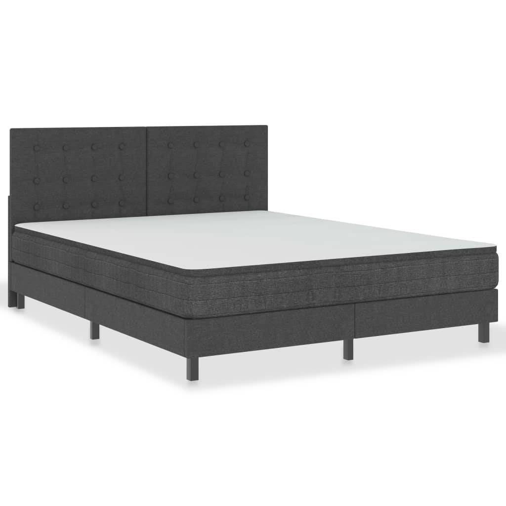 Boxspringbett Dunkelgrau Stoff 180x200 cm-0