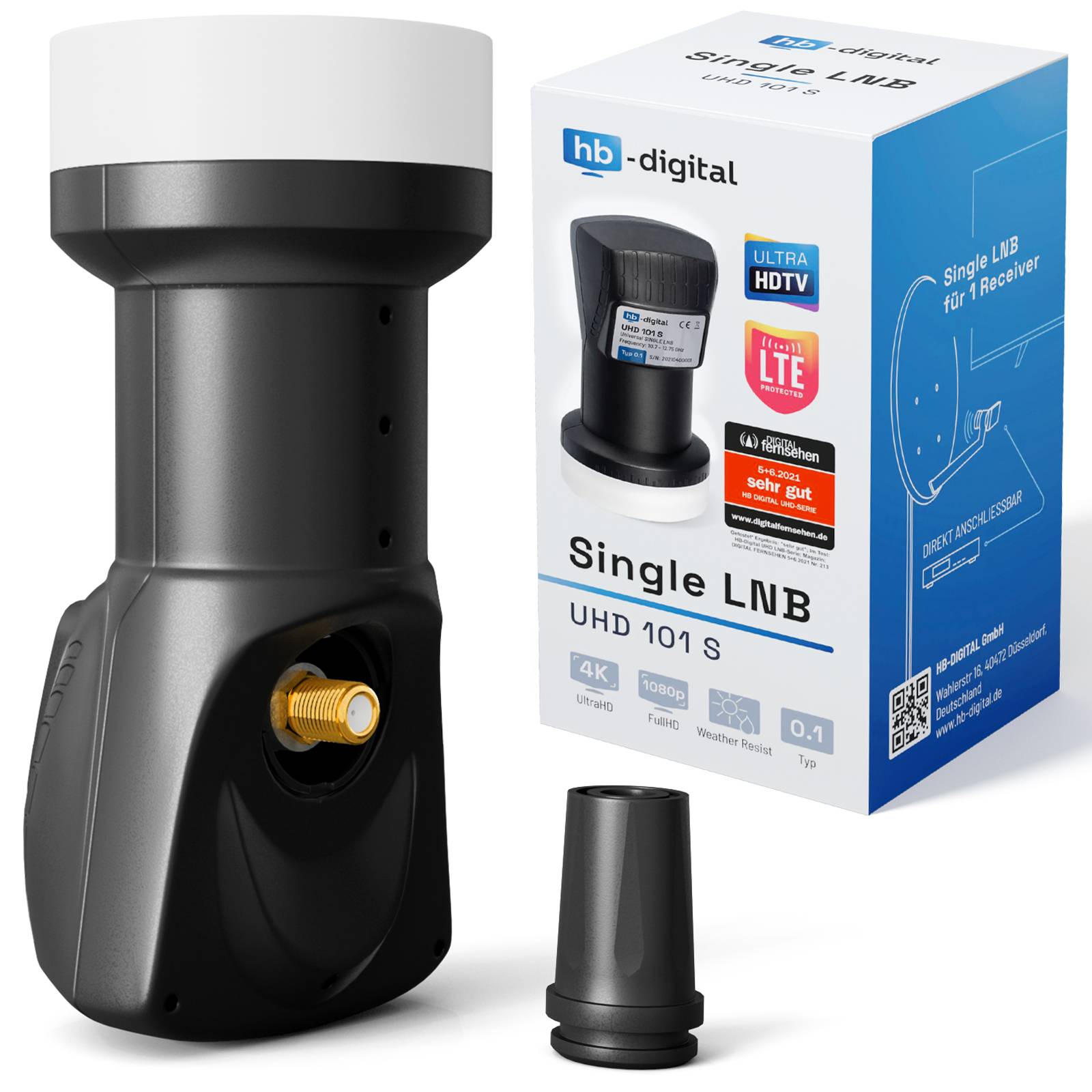 hb-digital LNB Single für 1 Teilnehmer UHD 101S schwarz-0