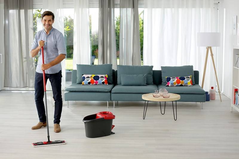 Vileda Ultramat Turbo XL, Laminat, Kacheln, Holz, Trocken&Nass, Mikrofaser, Schwarz, Rot, 420 mm-7