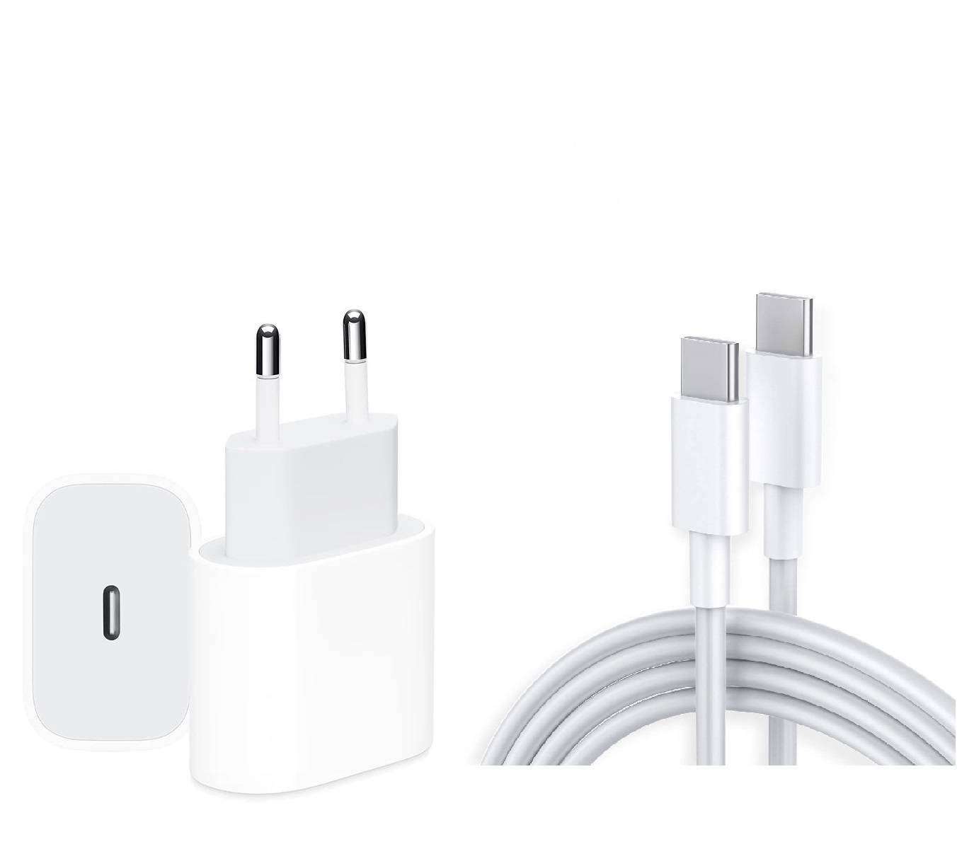 USB-C Ladekabel 1m + 20W USB-C PD Adapter-0