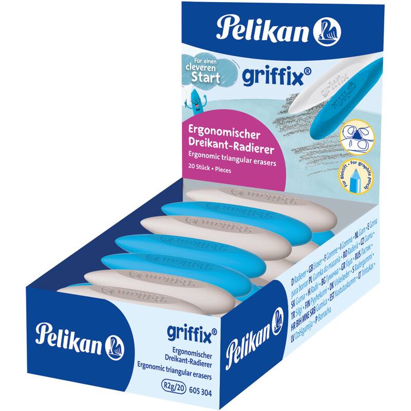 Pelikan griffix Dreikant-Radierer, im Display-0